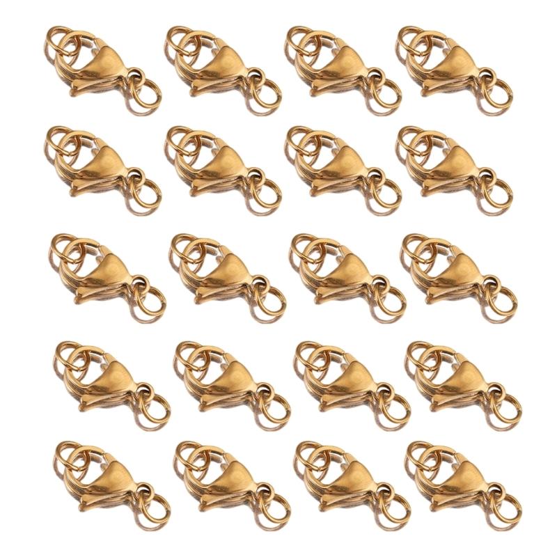 Stainless Steel Lobster Claw Clasps for Jewelry Making Portable Lobster Clasps Rings Necklace Bracelet Connectors
