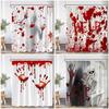 Bloody Handprints Halloween Blood Drops Help Me Shower Curtain Horror Bathroom Decoration Shower Curtain
