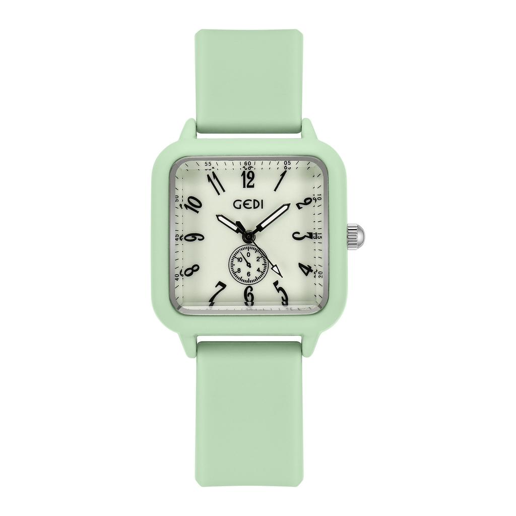 Candy Color Luminous Silicone Tape Student Creative Small Sugar Cube High Value Niche Waterproof Quartz Watch