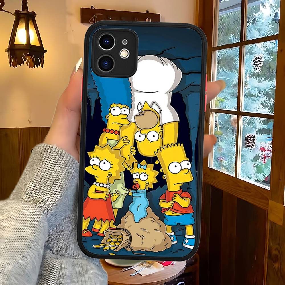 

Cartoon The S-Simpsons For IPhone 16 Pro Max 15 14 13 12 11 XS MAX X Plus Candy Color Matte TPU Phone Cover iphone Xs Max