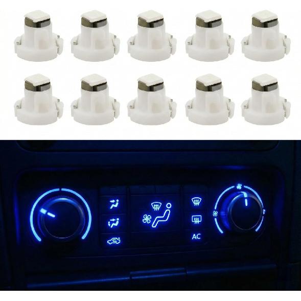 WLJH 10x Pink T3 Neo Wedge Led 8mm Base 3030 SMD Chip Car Instrument Cluster Light Dashboard Gauge HVAC AC Heater Climate Control Lamps Switch синий