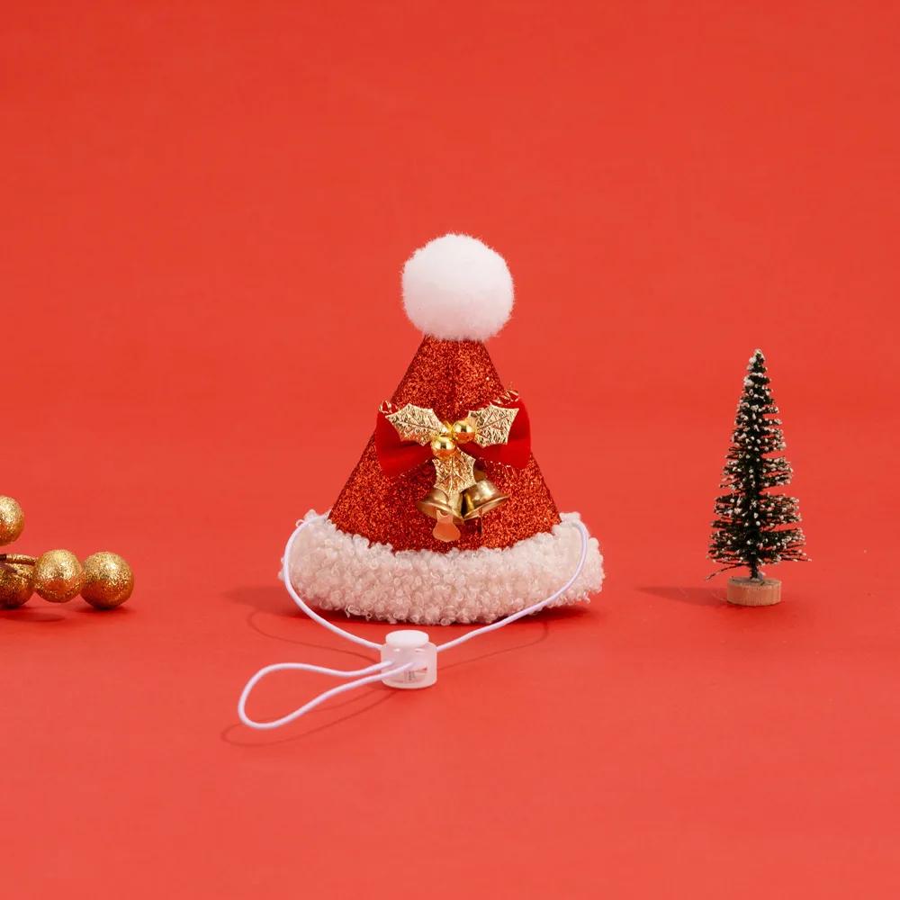 

Reusable Christmas Cat Hat Cute Cartoon Red Xmas Cat Custom Decorative Autumn Winter Pets Dress Up Supplies for Dogs