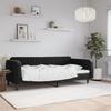 Vidaxl Sofa with Sleeping Function, Black, 90X200 Cm, Upholstered In Velvet