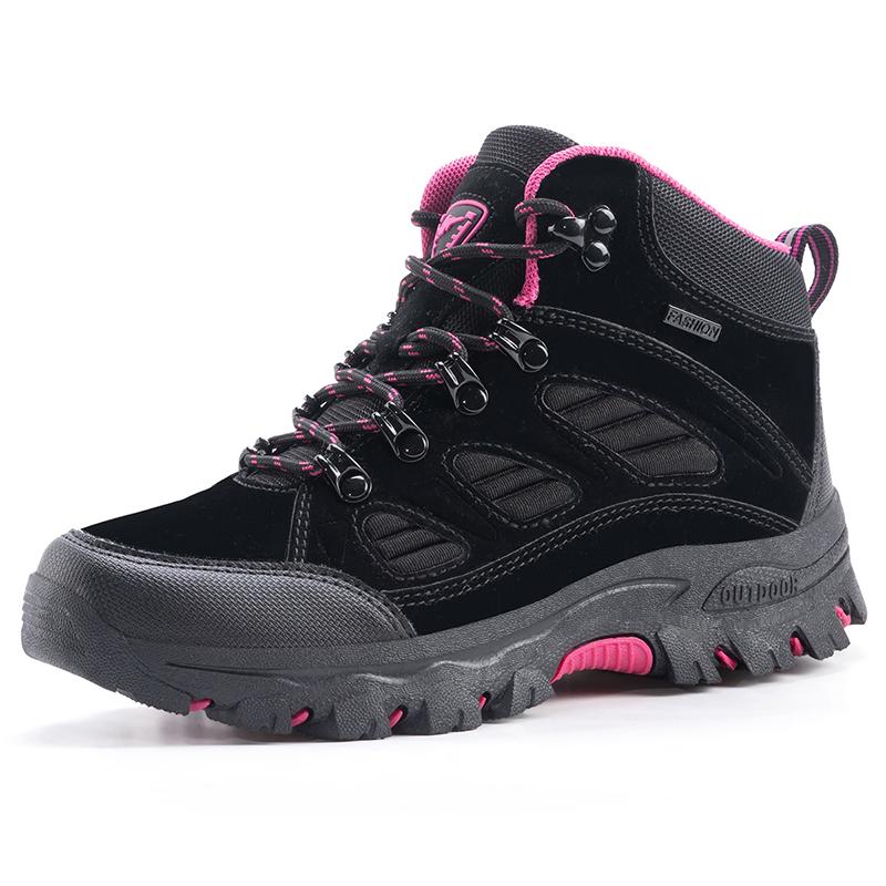 Non Slip Wear Resistant High Top Men Hiking Shoes Outdoor Platform Travel Walking Shoes