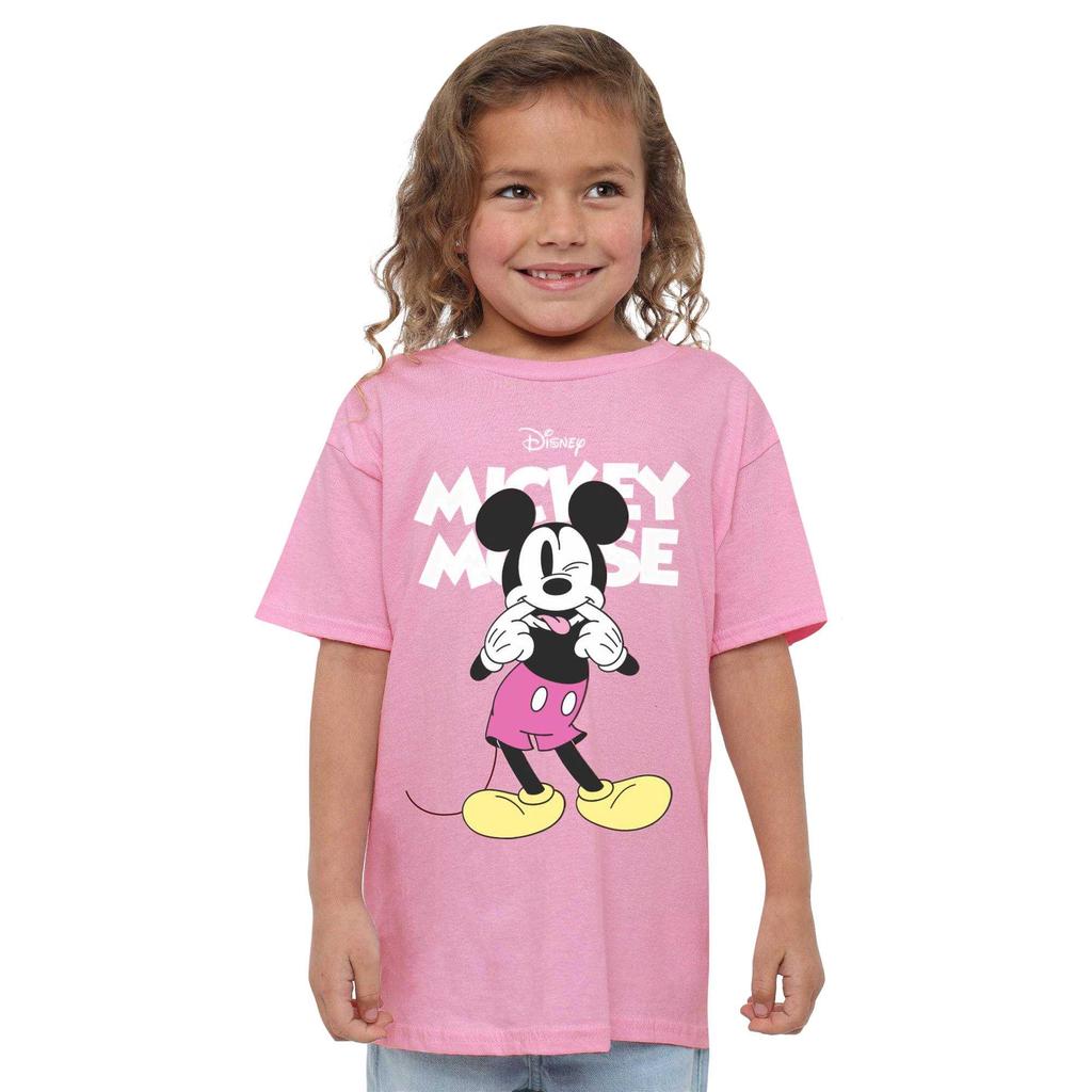 Disney Girls Mickey Mouse Silly Face T-Shirt
