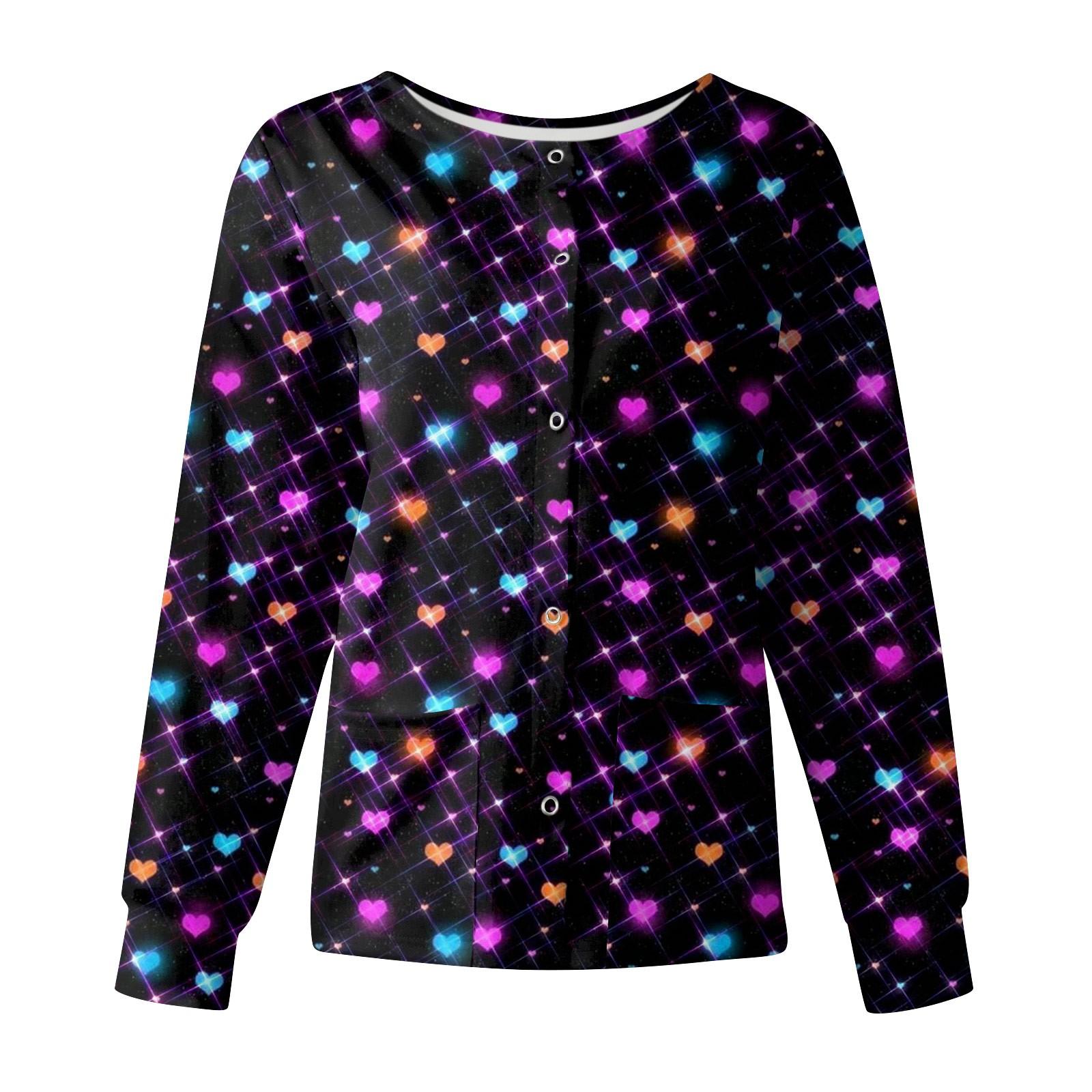 

Женские топы с длинными рукавами и карманами, рабочий воротник-стойка, однобортный защитный комбинезон, куртка, рождественский топ L чёрный