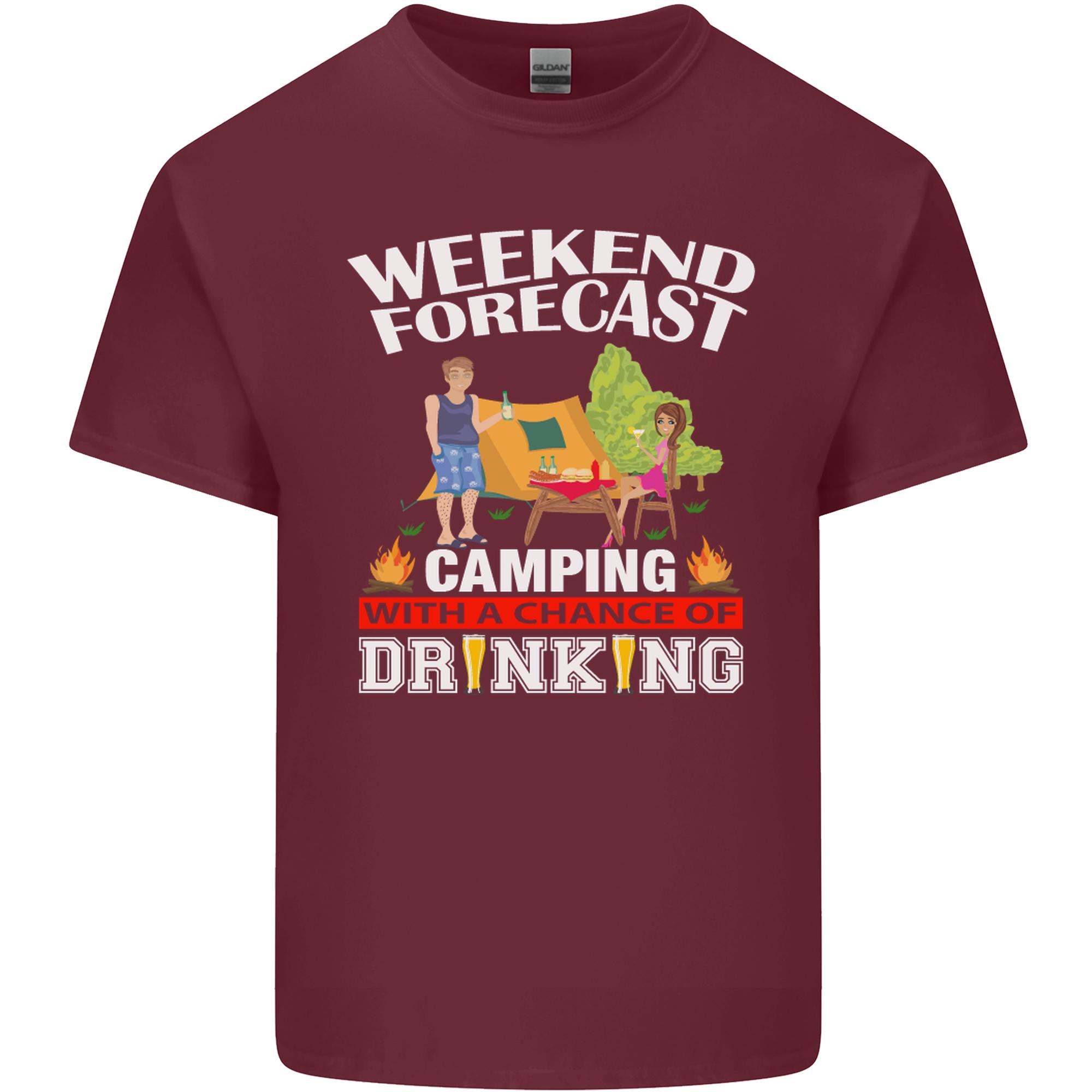 Camping Weekend Forecast Funny Alcohol Beer Unisexs Light Cotton TShirt S
