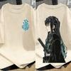 Demon Slayer Anime Printed Men and Women Oversized Tshirt Couple Street Fashion Summer Casual Parent Child Top Harajuku Y2K