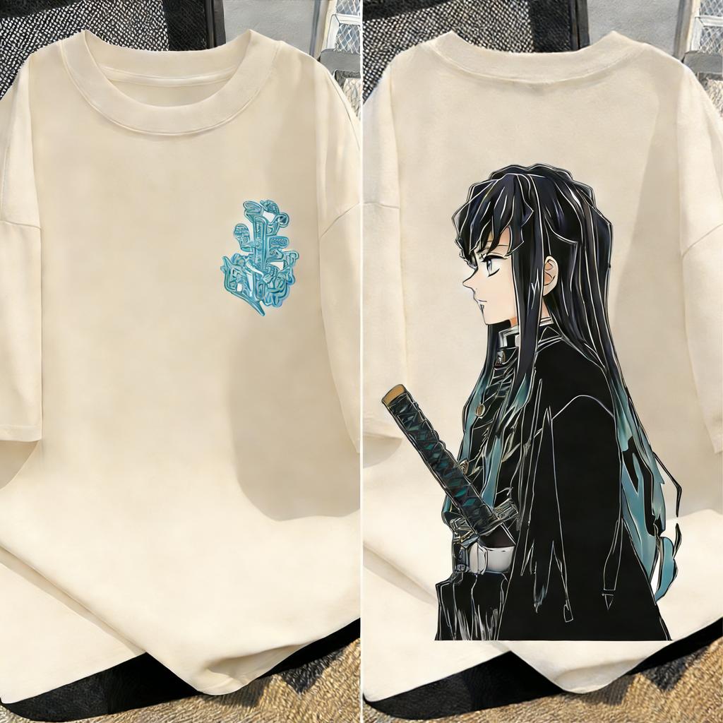 Demon Slayer Anime Printed Men and Women Oversized Tshirt Couple Street Fashion Summer Casual Parent Child Top Harajuku Y2K
