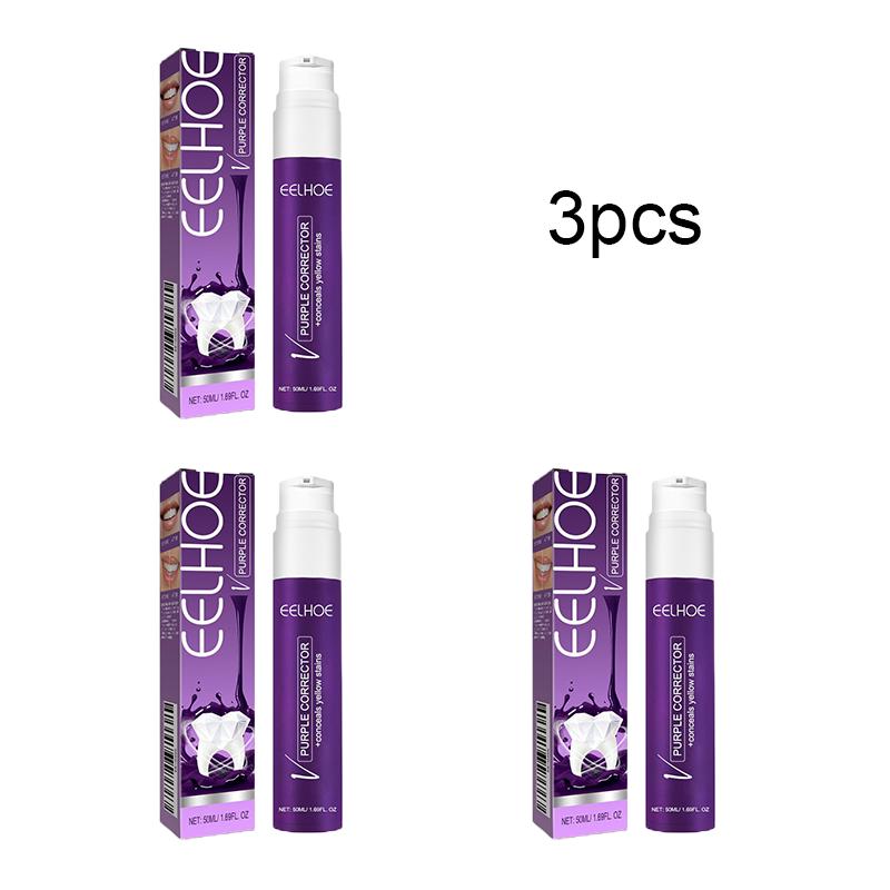 EELHOE v34 Purple Toothpaste Tooth Stain Removal Anti-Pigmentation Yellow Teeth Clean White Bright White
