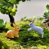 2Pcs Rabbit Ornament Miniature Figurine Fairy Garden Terrarium Landscape Decor