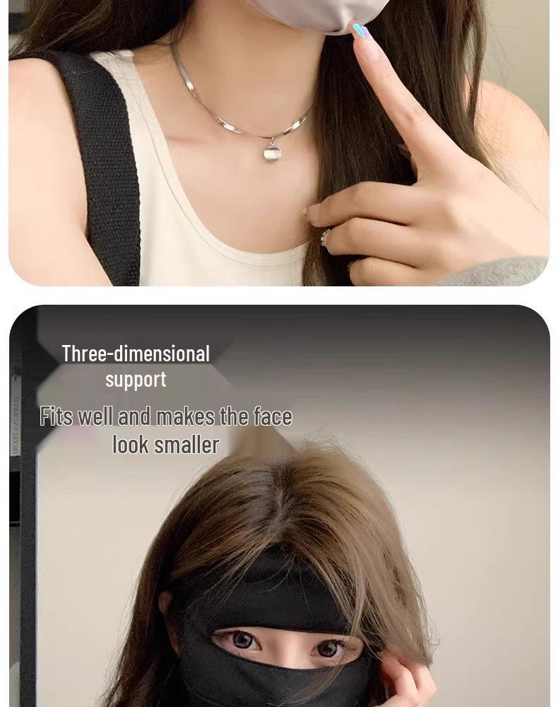 Ice Silk Breathable Full Face Sunscreen Mask - UV Protection for Summer