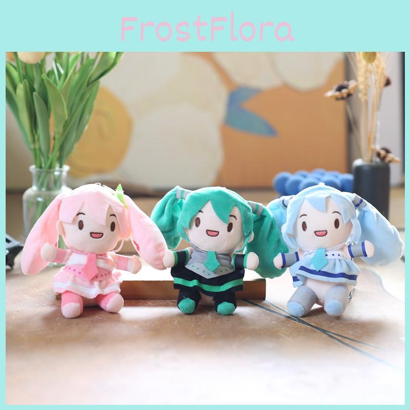 Adorable Cute Hatsune Miku Plush Toy Keychain Pendant Fluffy Cartoon Soft Plush Doll Pink Green Blue