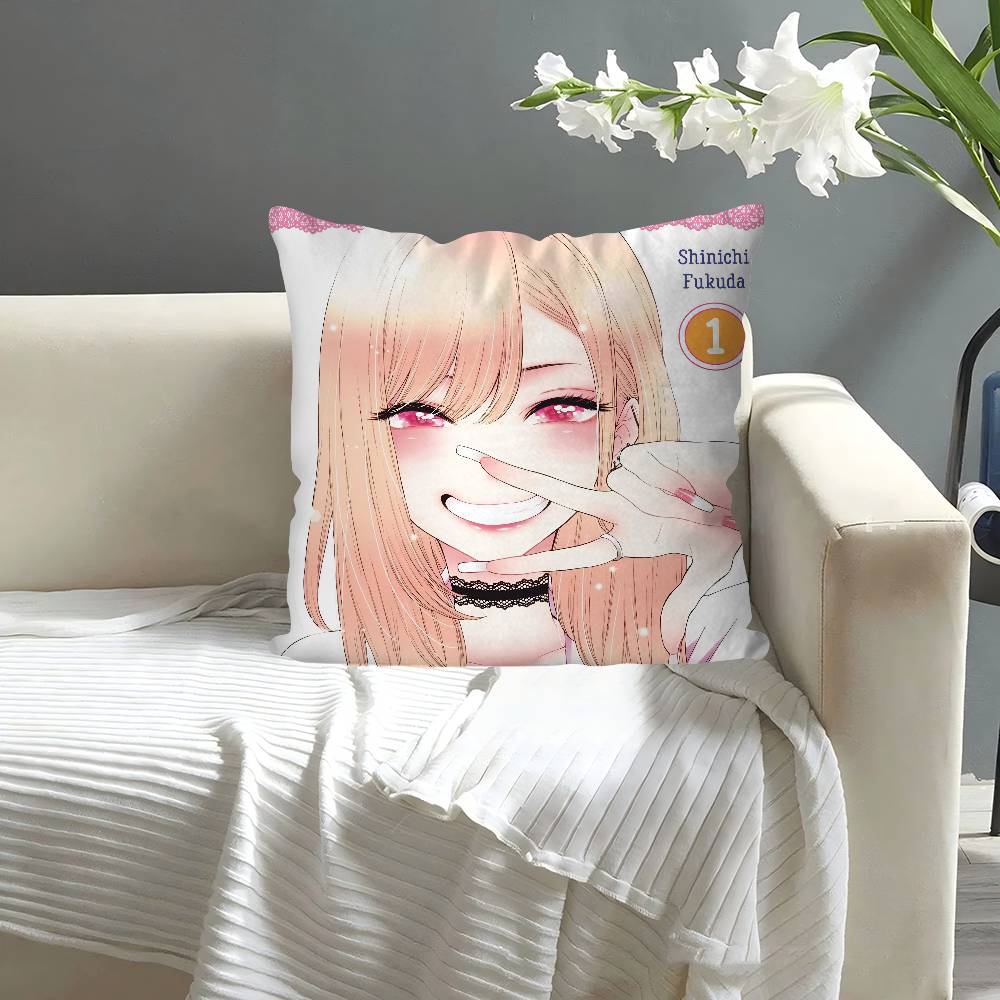 My Dress-Up Darling Anime Pillow Case Square Pillow Bedroom Sofa Leisure Comfort Cushion Car Living Room Home Decoration