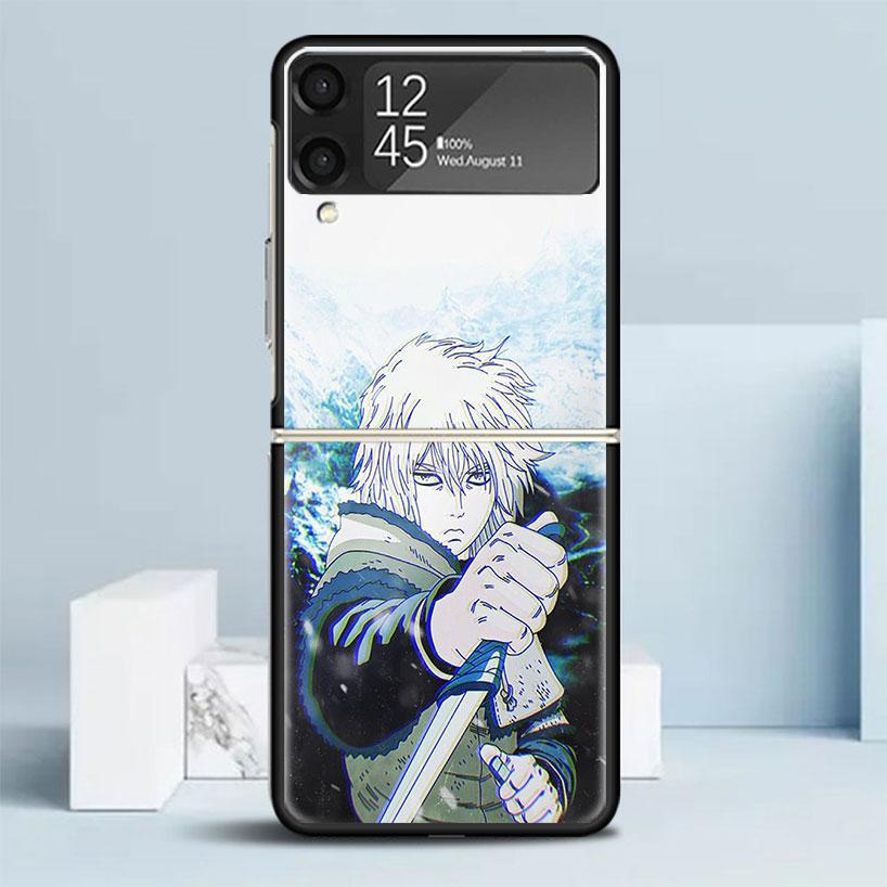 Vinland Saga Schwarze Hülle für Samsung Galaxy Z Flip 7 6 5 4 3 5G Handyhülle Flip7 Flip6 Flip5 Flip4 Flip3 Musterhülle Galaxy Z F