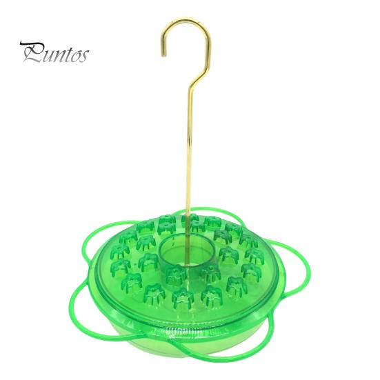 

Кормушка для колибри для уличного использования, подвесная пластиковая кормушка для диких птиц с 24 отверстиями для кормления и насестом для декора лужайки сада и патио зелёный