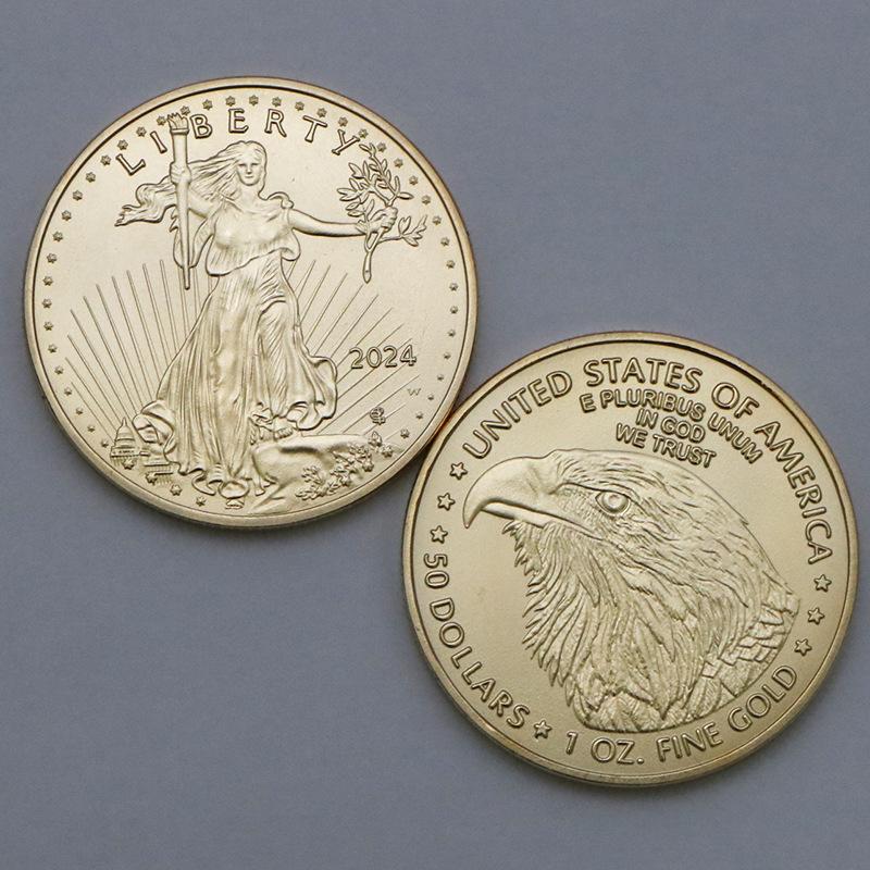 Statue of Liberty Commemorative Coin, Commemorative Medal, Coin, Eagle Ocean Gold and Silver Commemorative Coin, Christmas Gift, Stocking Stuffers