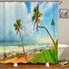 Sonnenlicht Ozean Strand Stoff Duschvorhang Badezimmer Vorhänge Sonnenuntergang Dämmerung Meer Große Größe 300x180cm Duschwand Mit 12 Haken
