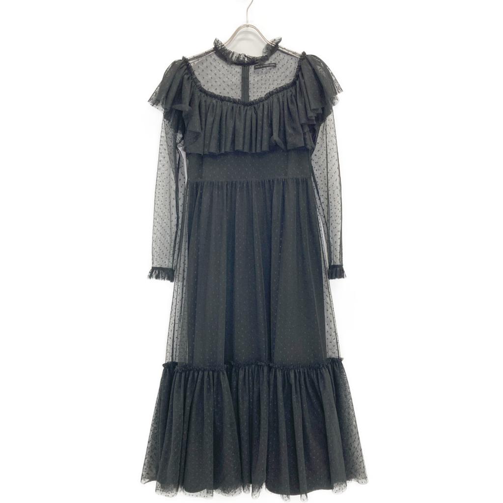 TSURU BY MARIKO OIKAWA Black DR-2230890 Lace One Piece Dress Not Written blackUsed