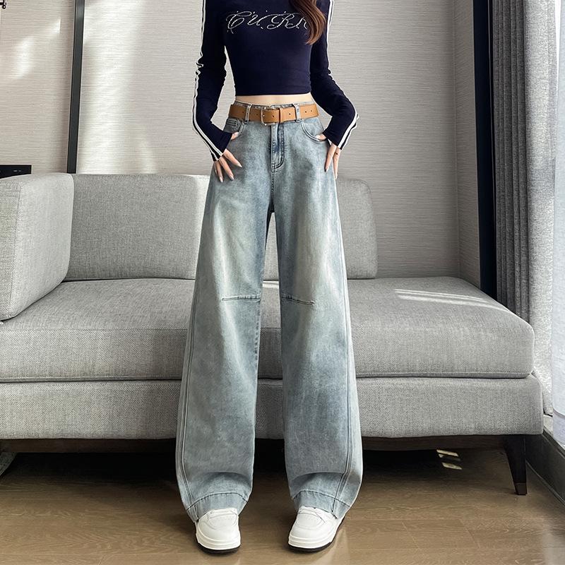 

Women’s High-Waisted Patchwork Wide-Leg Pants: Slimming, Loose Fit for Spring and Autumn XL