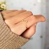 S925 Sterling Silver Triangle Shining Opal Ring – Women's Fashionable European and American Style Index Finger Ring