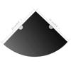 Corner Shelf with Chrome Finished Brackets Black Glass 25 x 25 cm