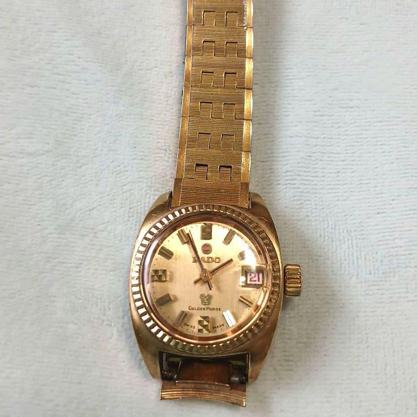 Used RADO Golden Horse Red Calendar Working Item Rare Watch Antique