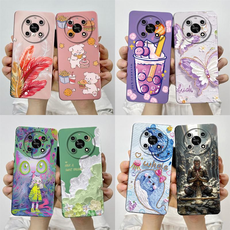 For Honor X9 4G 5G / Magic 4 Lite 4G 5G Phone Case ANY-NX1 LX1 LX2 LX3 Soft Silicone Sweet Painted Cover Cute Printed Casing