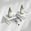 Sink Storage Rack Thickened ABS Waterproof Faucet Storage Organizer Vertical No Drilling Sink Space Saver Rack for Bathroom