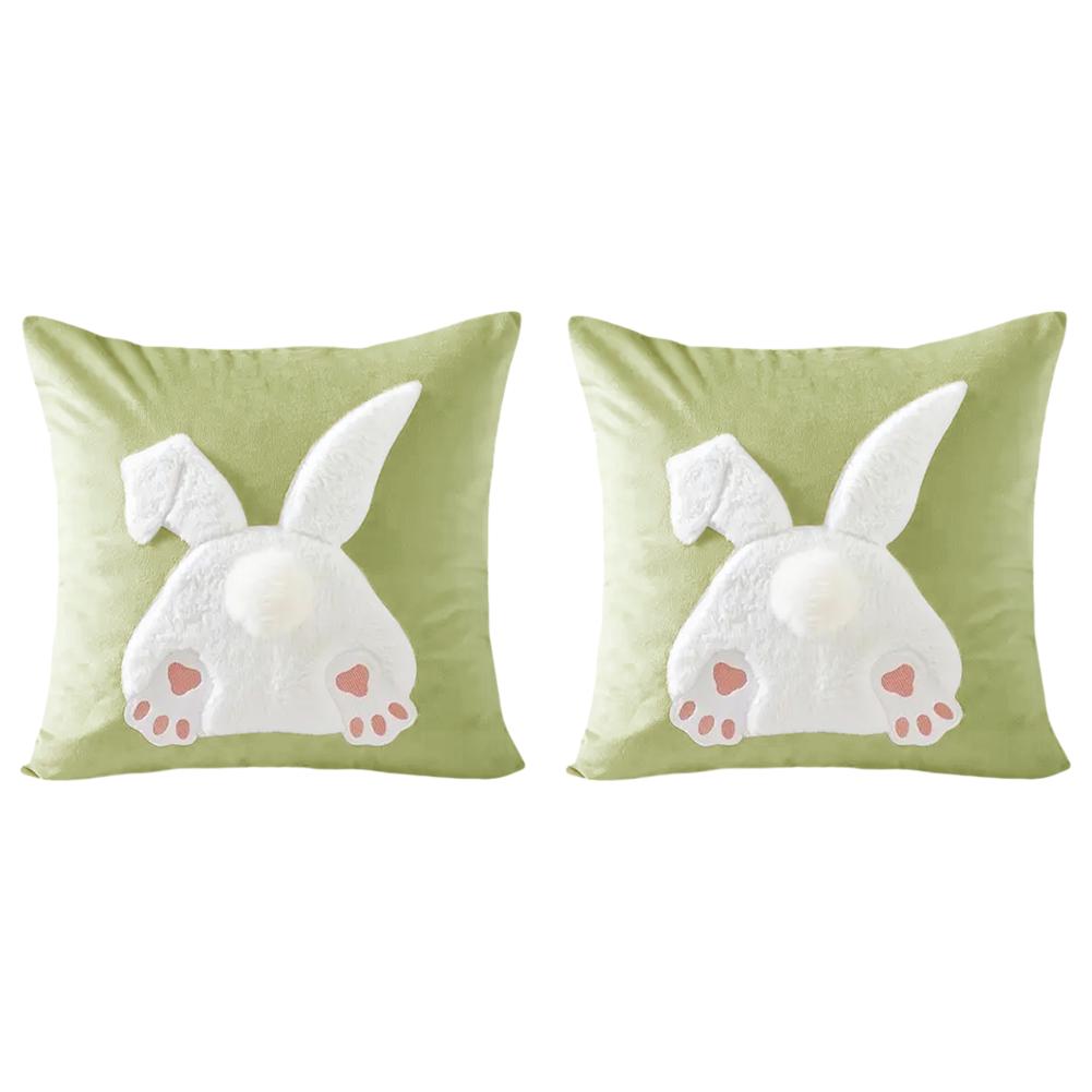 2/1pcs Easter Funny Bunny Throw Pillow Covers Decoration Sofa Rabbit Soft Pillowcase Case Couch Cushion Cover Home Decor 45x45cm