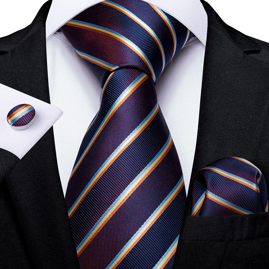 Buy Mens Ties Formal Plaid Necktie 8.5cm Silk Tie Hanky Cufflinks Set for Business Accessories