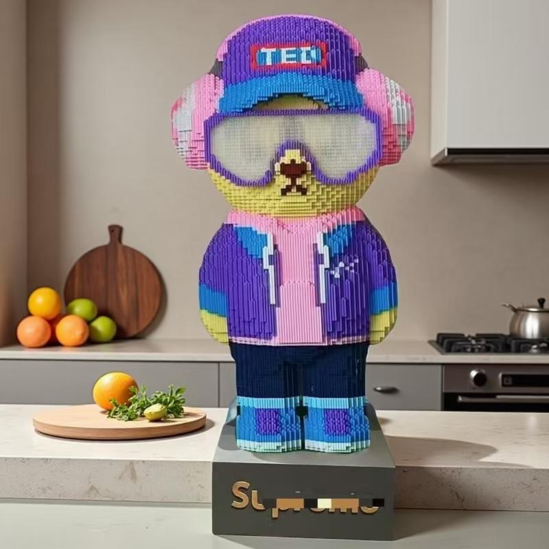 12138 Pieces Of Teddy Bear Living Room Large Decorative Building Block Toys Educational Difficult Puzzle Game Teddy Bear Building Blocks