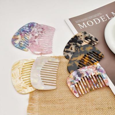 Leopard Print Wide-Tooth Anti-static Portable Hair Comb for Women