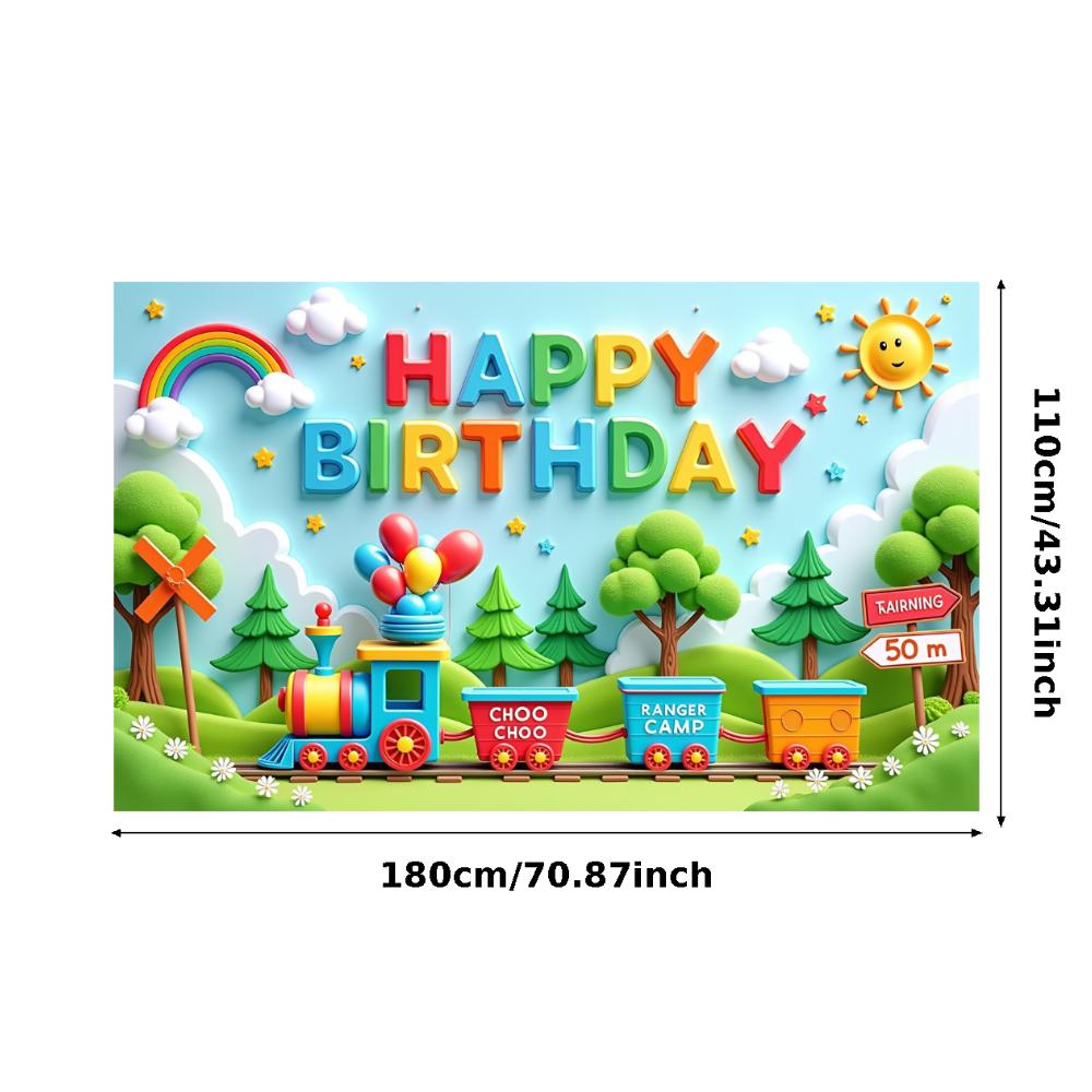 Outdoor Party Decoration Outdoor Scenery Event Backdrop Colorful Banner Sunshine Graphics Children's Birthday Decor For Kids