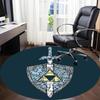 1pc Legend Office Round Area Rug, Under Office Chairs Bedroom Living Room Home Decor, Room Decoa1016247