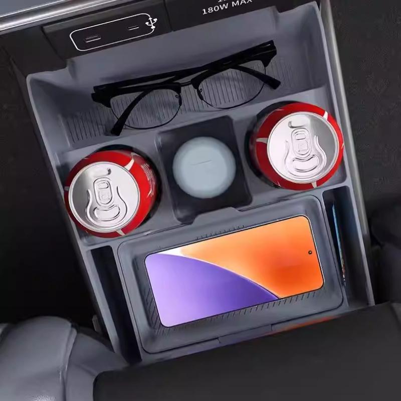 For Xpeng G6 2026 Edition Center Console silicone Storage Box Car Central Lower Layer Tray Divider Organizer