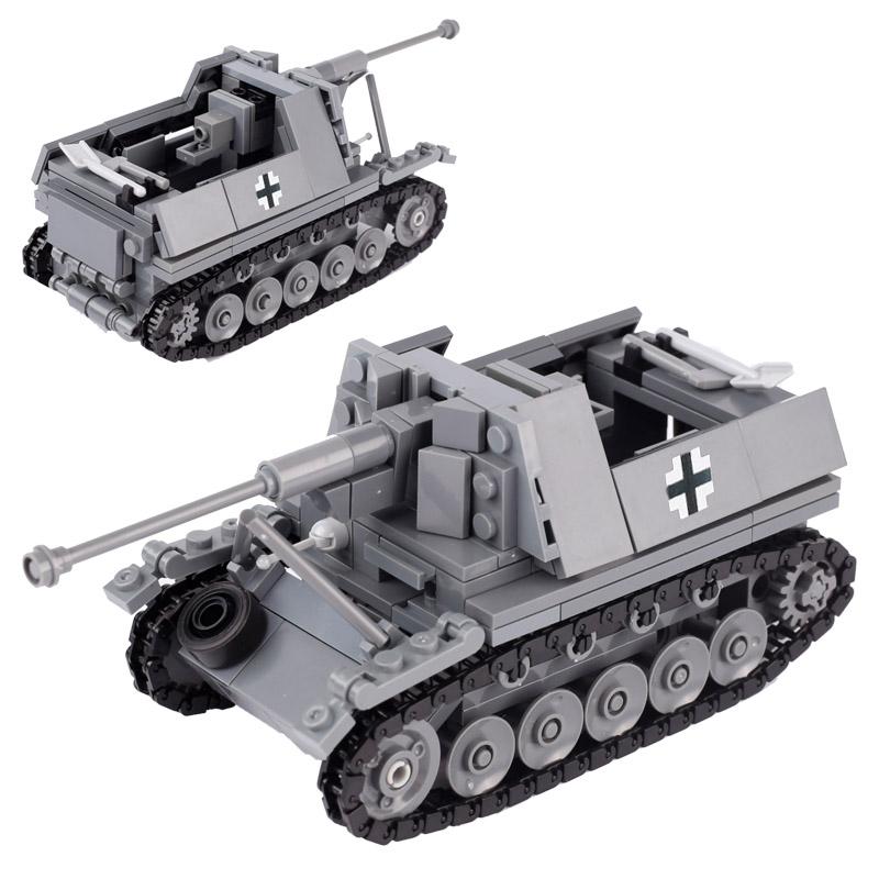 WW2 Military Tank Series Building Blocks German Soviet Union Army Soldier Figures Armored Vehicle Car Cannon Weapon Bricks Toys