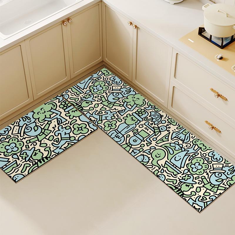 

Кухонный ковер Длинный коврик ПВХ кожа Водонепроницаемый Напольный коврик Домашнее украшение Нескользящий Противоусталостный Коврик для ног Alfombra De Cocina 1pc 50x80cm