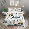 3pcs Cute Car Duvet Cover Set King Size, truck tractor bedding set for teenagers, Bedding Set for Bedroom,Hotel
