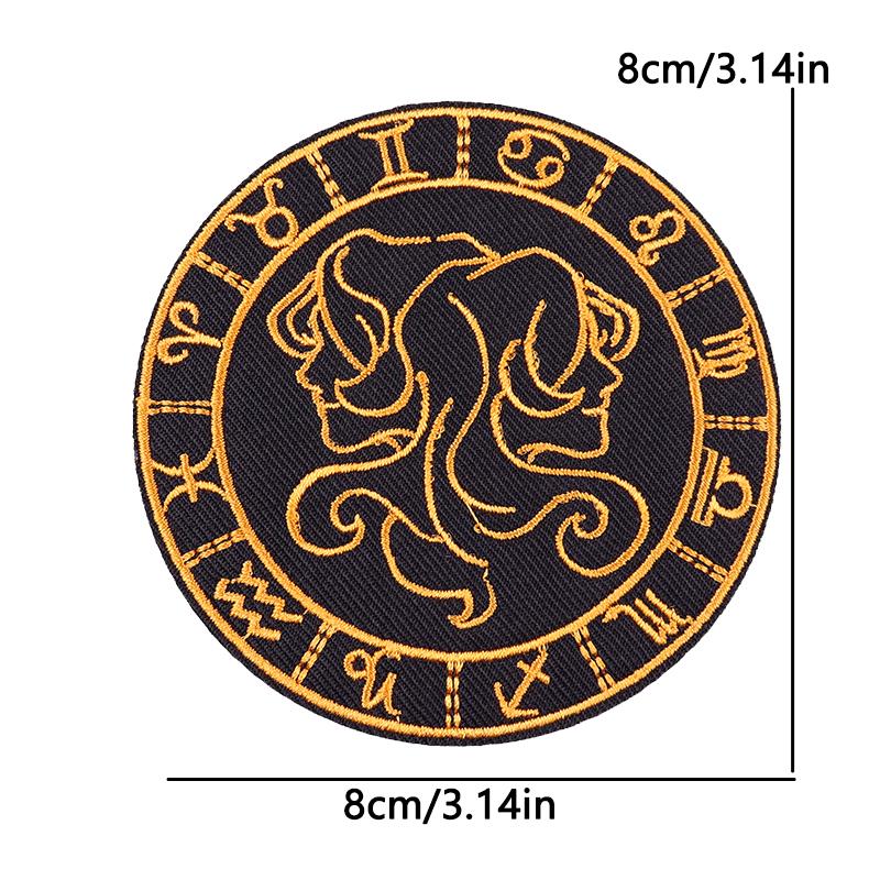12 Zodiac Signs Embroidery Patch Iron On Patches Complete Set Horoscope Constellation Design for Jacket Backpack Daily Decor