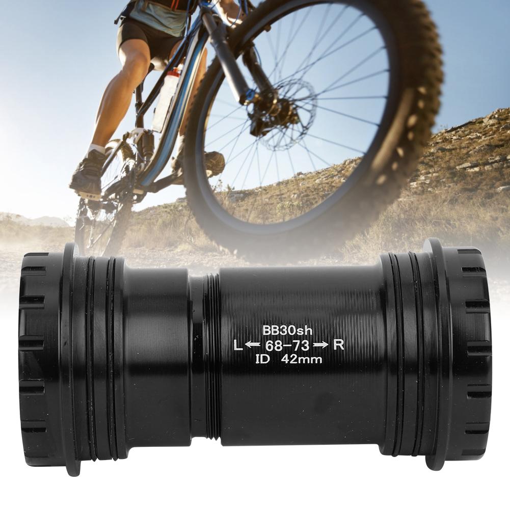 BB30 Alloy Bike Integrated Thrd Screw In Locking Bring Bottom Bracket Crankset Accessory(Black )
