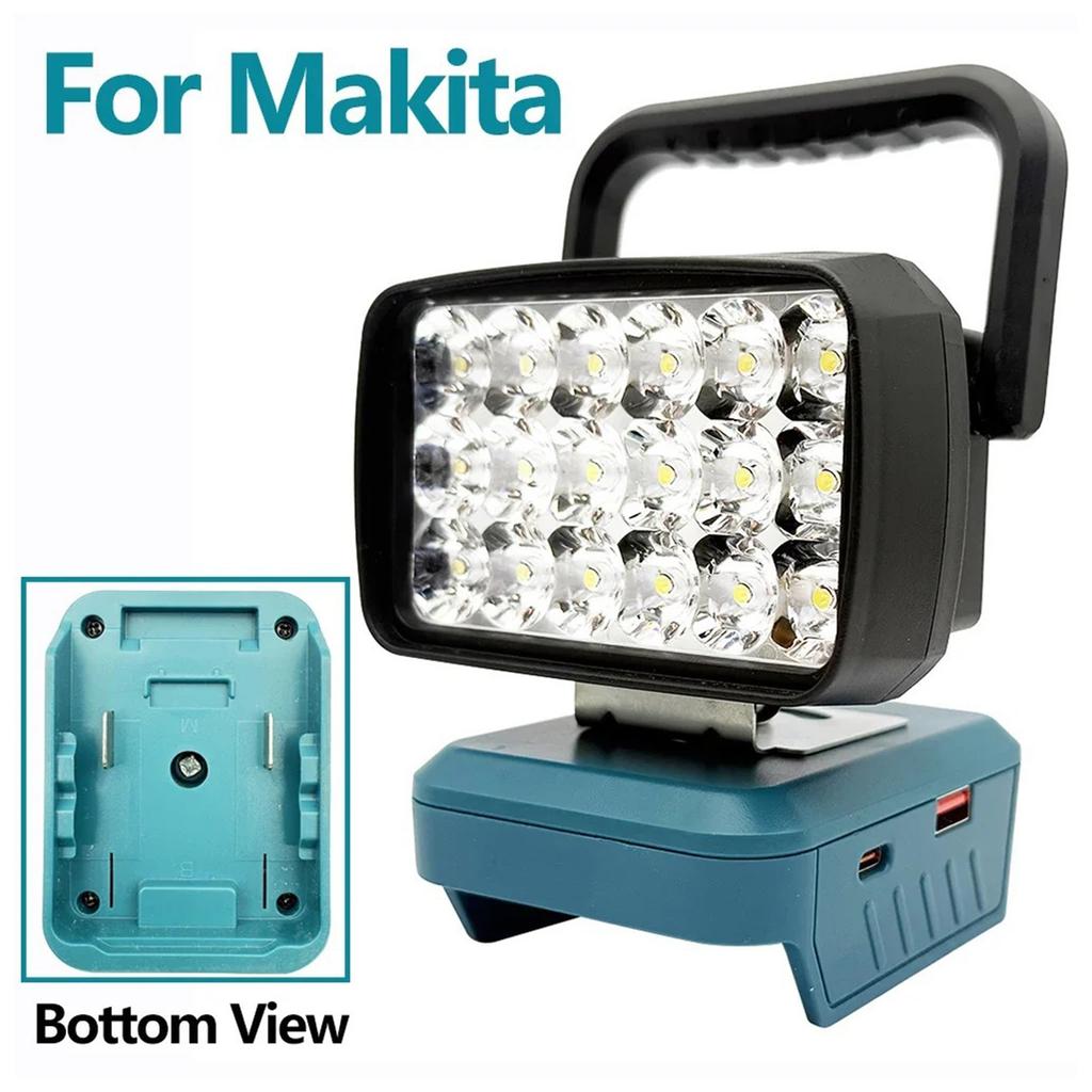 LED Work Light for Makita for Milwaukee for Dewalt Flashlight 18V Li-ion Battery Portable Emergency Lamp(Battery Not Included)