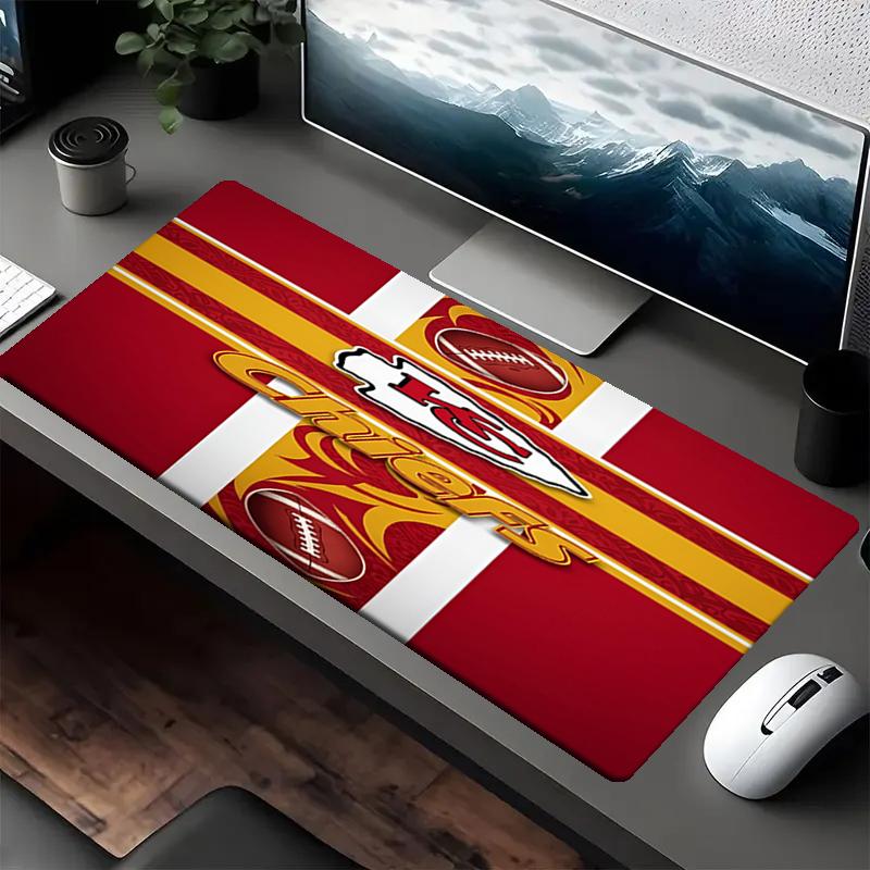 Kansas City Chiefs Thema Mauspads, Rutschfeste Gummiunterlage, Multifunktionales Büro- & Heimdekor, Perfekt zur Personalisierung des Arbeitsplatzes.