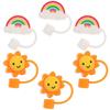 6pcs Straw Dust Plug Portable Child Straw Hat Cover