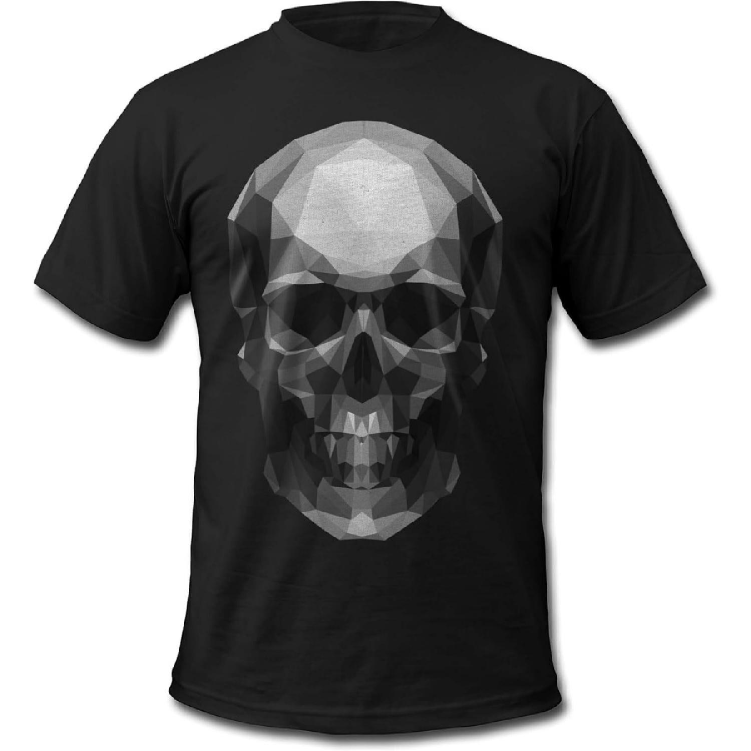 Мужская футболка в готическом стиле с пиксельным черепом S