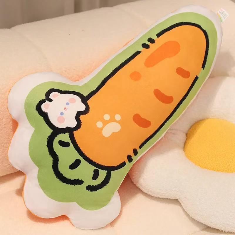 50cm Cute Cartoon Soft Fish Throw Pillow Plush Toy Carrot Bamboo Bone Sofa Cushion Doll a Birthday Christmas Gift for Child