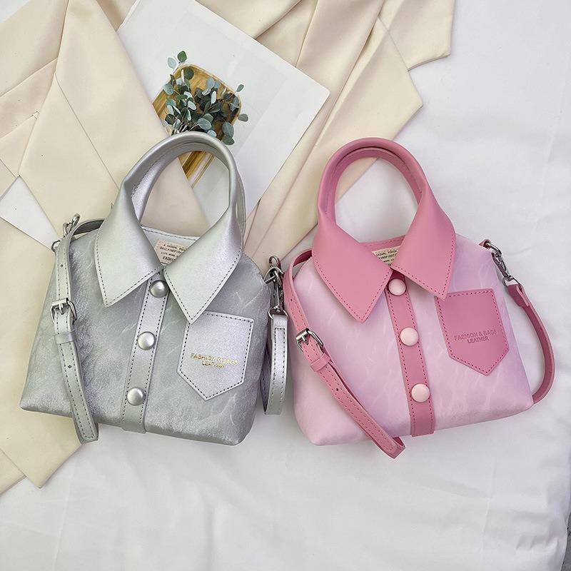Summer fashion commuter small bag women's solid color texture women's messenger bag shoulder handbag
