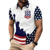 Polo shirt, men's Independence Day golf shirt short sleeved