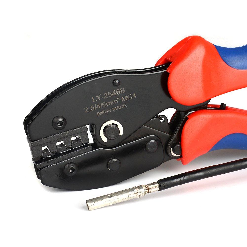 IWISS Crimping Pliers for MC4 for Solar Panels LY-2546B Connectors, 2.0-6.0mm²,