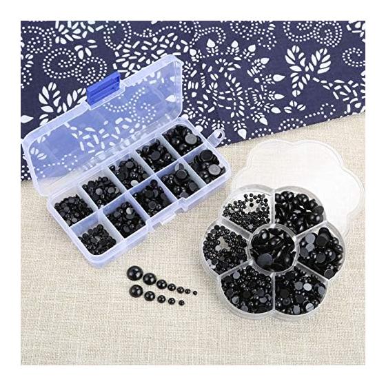760 Pieces Stuffed Animal Eyes Black Eyes Animal Doll Toy Eye Eyes Teddy Bear Doll Making Plastic Adhesive Type Handicraft Parts DIY 3mm 4mm 5mm 6mm